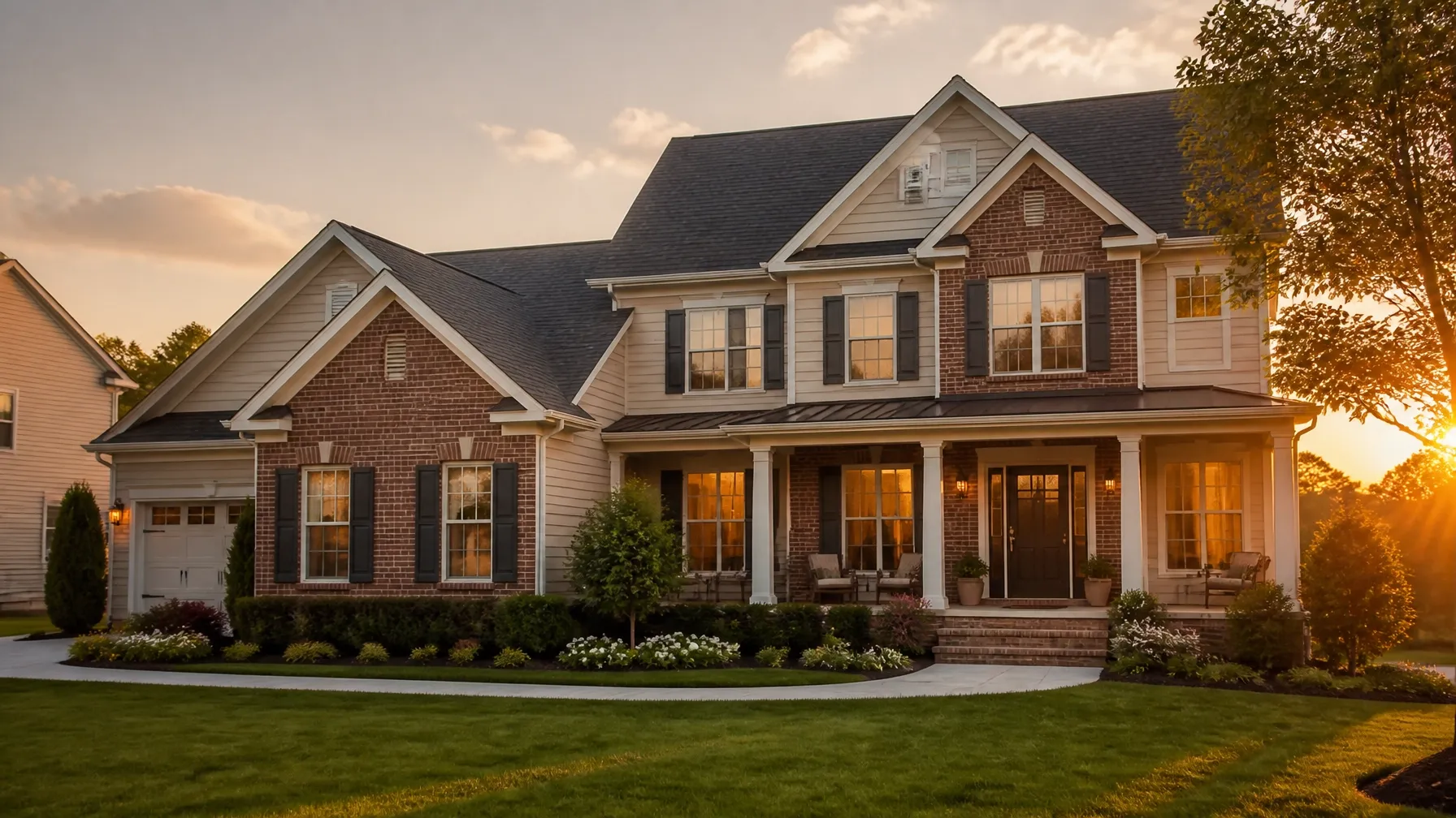 Maryland home at golden hour